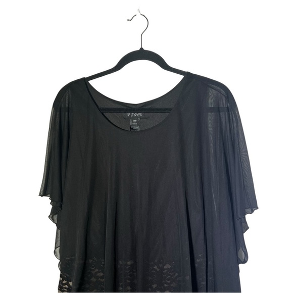 Enfocus Women Black Lace Dress With Attached Shawl Size 14W - Picture 3 of 10